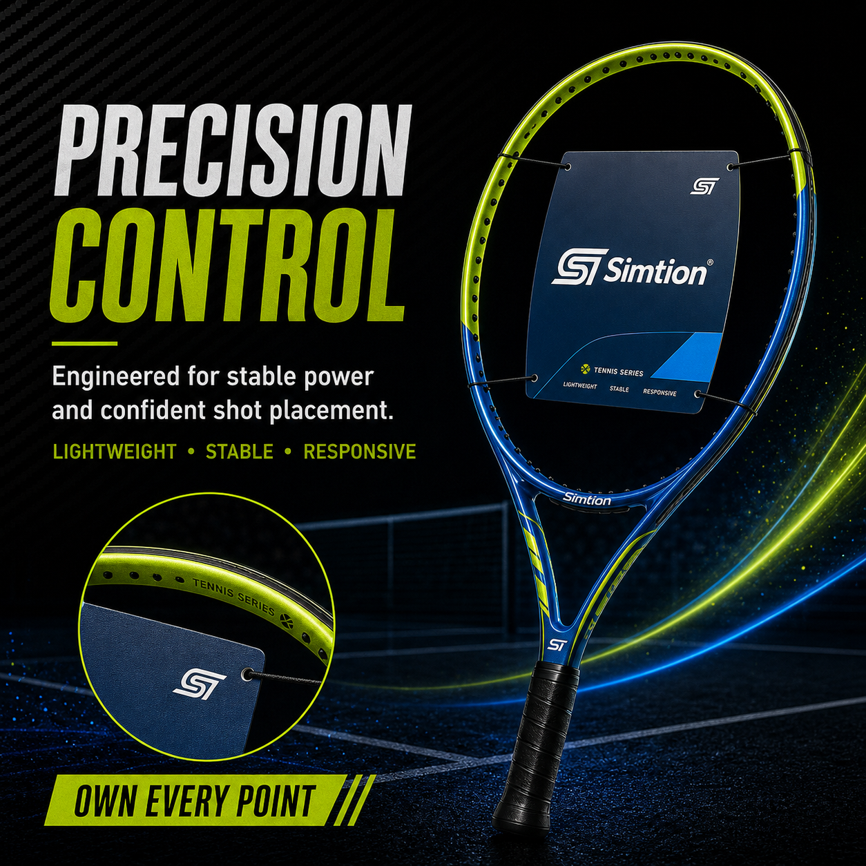 Simtion Carbon Fiber Tennis Racket Premium Customization