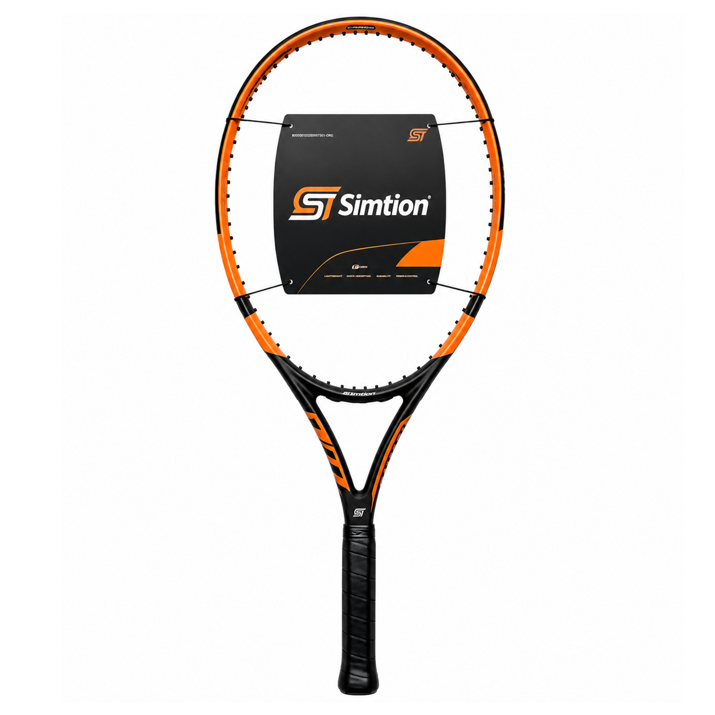 Simtion match carbon fiber tennis racket on a white background