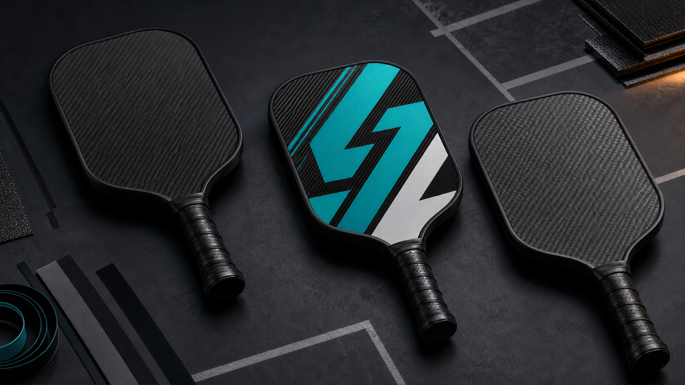 Custom pickleball paddles with carbon fiber and hybrid face materials for OEM paddle development