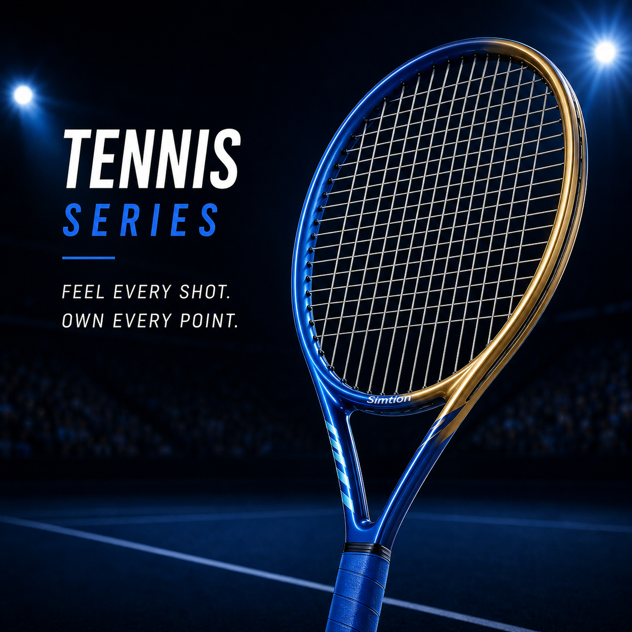 Simtion Tennis Series blue and gold tennis racket