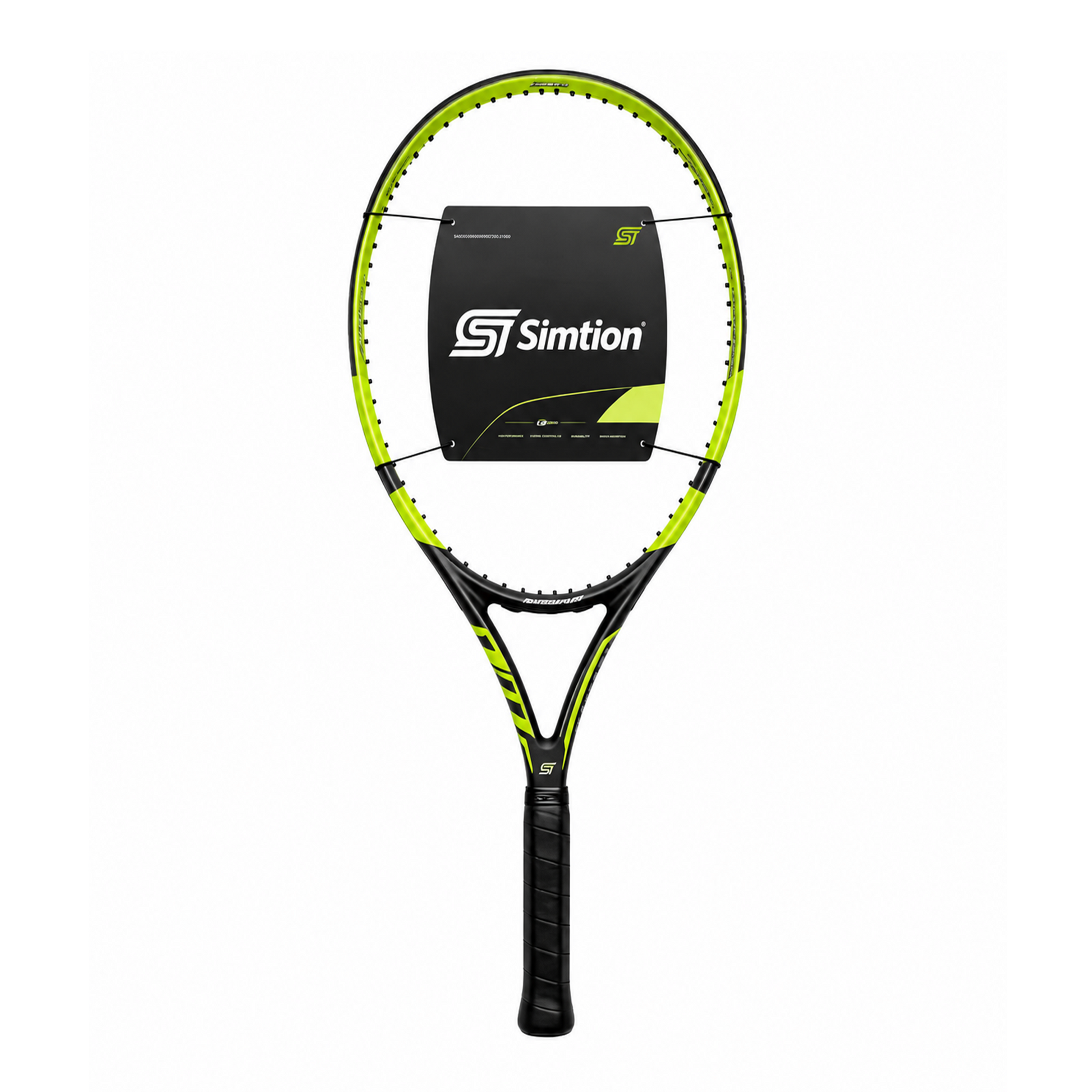 Simtion performance carbon fiber tennis racket on a white background