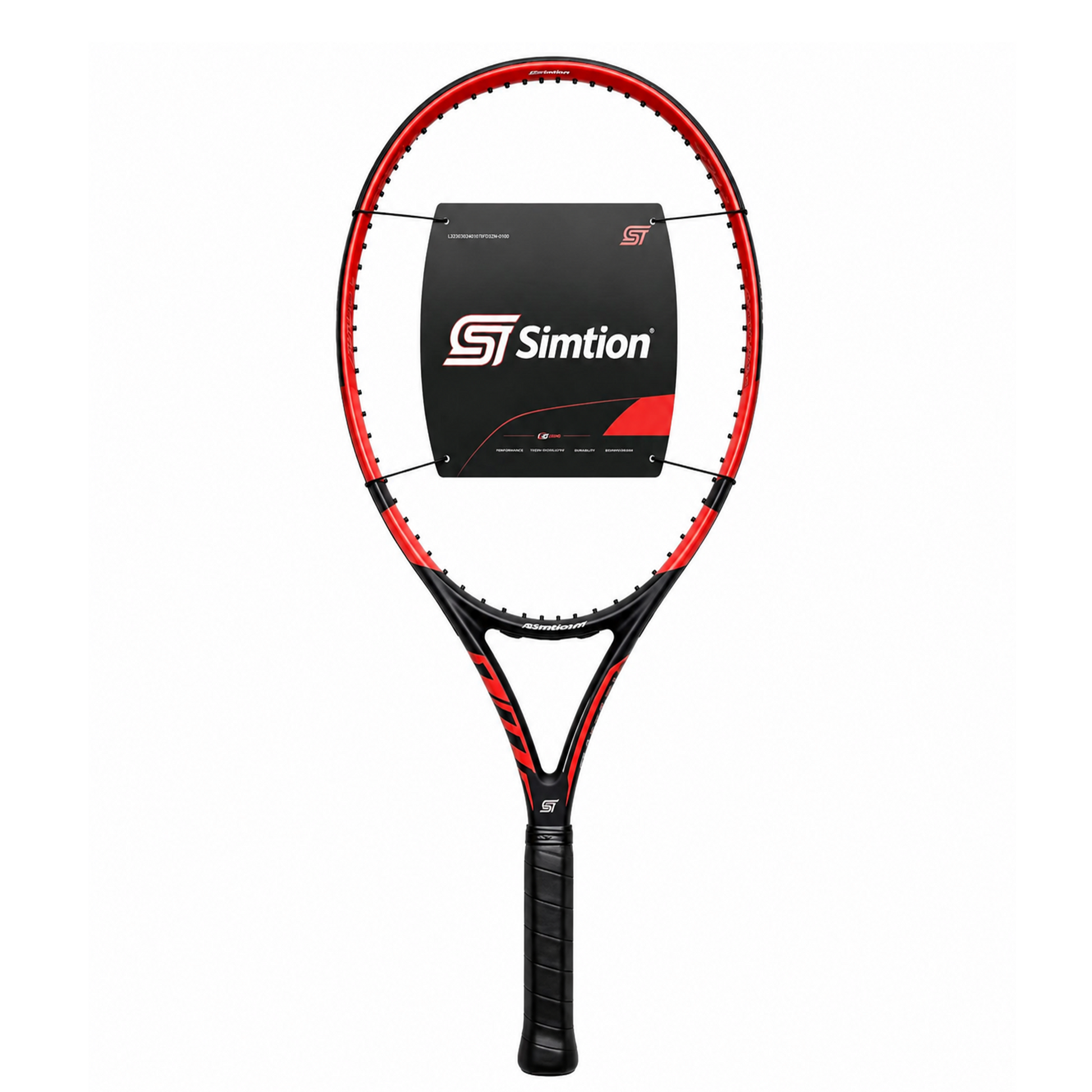 Simtion tour carbon fiber tennis racket on a white background