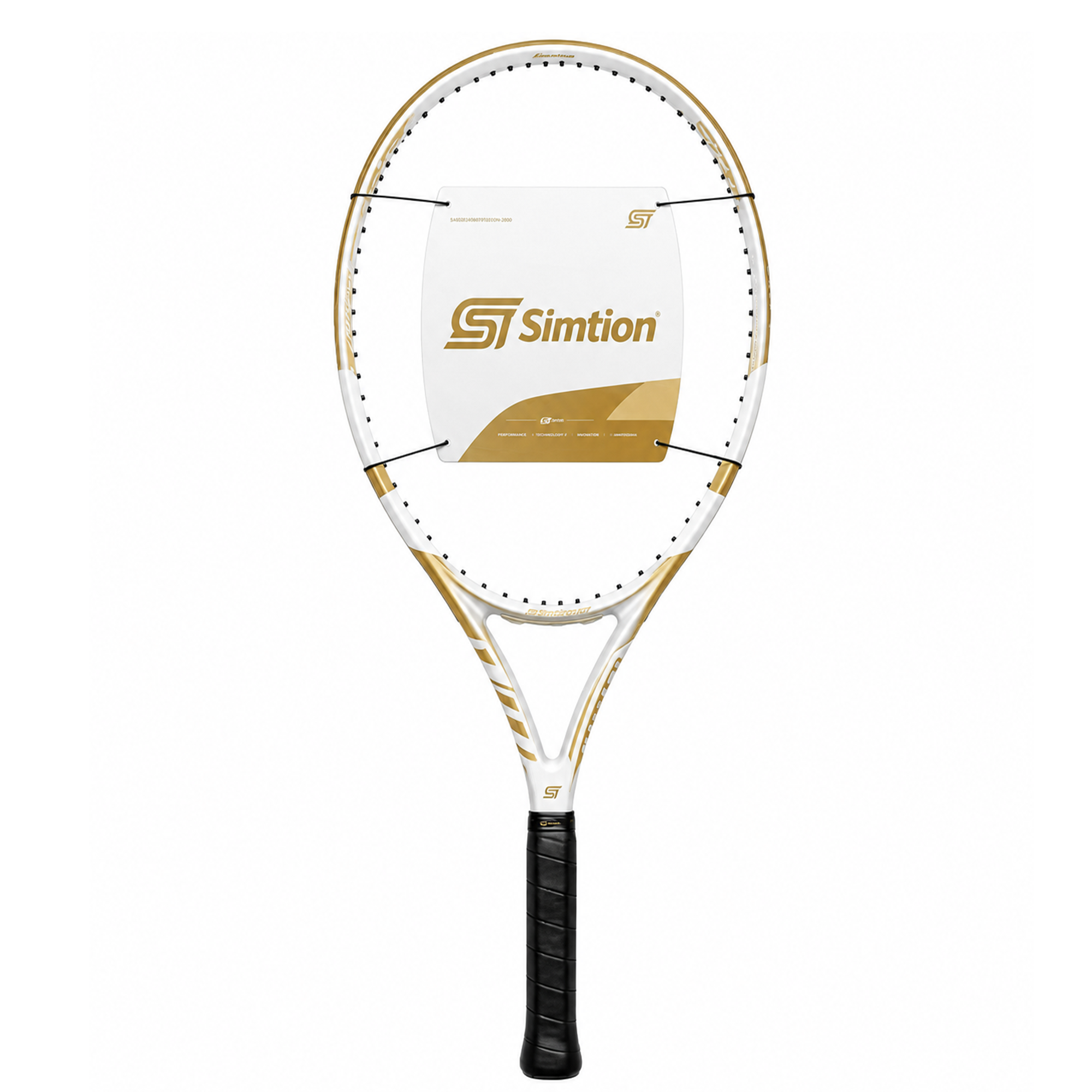 Simtion club carbon fiber tennis racket on a white background